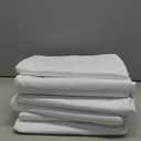 ZPECC White Bulk Flat Sheets Only Full Size 6 Pack, Easy Sort Top Bed Sheet by Color-Coded Hem Threads, Soft Durable Brushed Microfiber Fabric Hotel Airb&bs Essentials for Hosts, 81"x96"