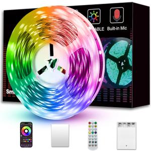 20ft Battery Powered Led Strip,6m Battery Operated Color Changing Lights Music Sync App Remote Control RGB USB Led Lights for TV, Party, Room Decoration (20FT)