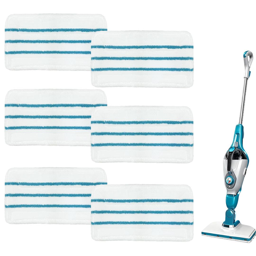 6 Packs Replacement Mop Pads Compatible with Black & Decker Steam Mop SM1600 SM1610 SMP20 Series HSMC1361SGP BDH1855SM, Microfiber Reusable Washable Mop Pads for Floor Cleaning