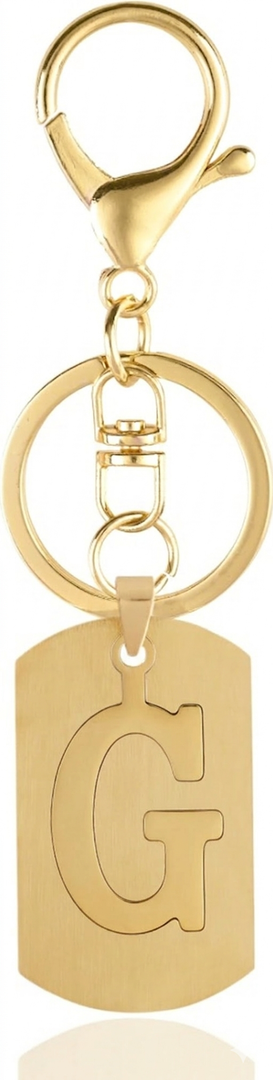 A-Z Stainless Steel Letter Keychain - Alphabet Initial Key Ring for Men Women, Purse or Car Charm