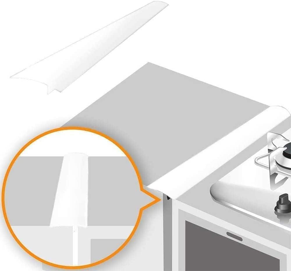 Lindas Essentials Silicone Stove Gap Covers (2 Pack), Heat Resistant Oven Gap Filler Seals Gaps Between Stovetop and Counter, Easy to Clean Stove Gap Guard (30 Inches, White)