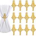 12 Pcs Christmas Nutcracker Napkin Rings, Gold Metal Napkin Holders Christmas Soldier Buckle for Xmas Holiday Table Setting Wedding Vintage Party Decoration(Classic)