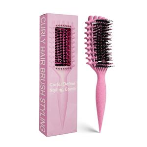 Curly Hair Brush Candybrush Curl Defining Brush for Detangling Shaping and Defining Curls for Women, Men, Wet & Dry Hair (Pink)