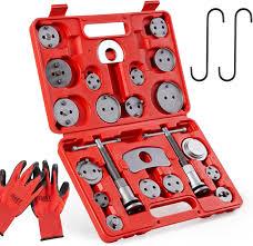 Orion Motor Tech 24pc Brake Caliper Compression Tool Set, Heavy Duty Brake Piston Compressor Tool and Wind Back Tool Kit for Brake Pad Replacement, Universal Disc Brake Caliper Tool Set with Blue Case