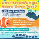 Zippytots 8 PCS Ocean Animal Bath Toys Mold Free Infant Bath Tub Toys for 12 Months - No Hole Bathtub Toys for Toddlers 1-3 Water Pool Toys for Baby Toddler Ages 1+