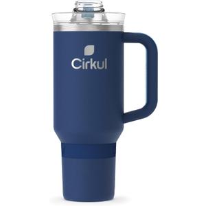 Cirkul 40oz. Midnight Blue Stainless Steel Tumbler with Handle, All-Day StrawSip, Double-Wall Insulated
