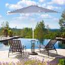 Aoodor 9 Ft Patio Market Umbrella, Outdoor Table UV Protection Umbrella with 8 Sturdy Steel Ribs, Push Button Tilt and Crank for Garden, Deck, Backyard, Poolside