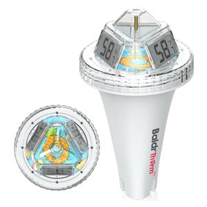 BaldrTherm Pool Thermometer Digital Floating Easy Read, Anti-Fog 360 Reading, IPX7 Water Temperature Monitor for Hot Tub/Ice Bath/Swimming Pool/SPA/Aquarium/Pond (White 1pack)