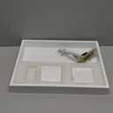 White Serving Tray with Handles and Coasters - Decorative Coffee Table Tray with Interchangeable Gold and Silver Handles, 16.57 x 12.2 x 3.1 inches