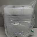 Plastic Storage Bins with Lids 6 Packs, 7 Quart Storage Organizer Bins with Buckle-Up Latches and Handle, Stackable Storage Containers for Home Pantry Office Classroom Organization, Clear (Black)