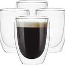 [4-Pack,12Oz] Glass Cups, Double Walled Thermo Espresso Glasses, Insulated Coffee Mugs, Drinking Glasses