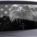 Black Gray Eagle Rear Window Decals for Trucks, American Flag Back Window Sticker Fit Most Pickup Trucks SUV, USA Flag Rear Window Graphics Vinyl Decal for Car Decoration, 66" x 20"
