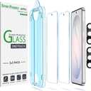 AmFilm Auto-alignment OneTouch for Samsung Galaxy S26+ Plus 6.7'' Screen Protector + Camera Lens Protector, Tempered Glass, 30 Seconds Installation, Bubble Free, Case Friendly, Anti-Scratch 2+2 Pack