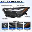 JFN Headlight Compatible with 2022-2025 Toyota RAV4 XSE/SE/Hybrid 81150-0R360 W/Bulbs HIGH(Driver Side)