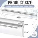 Hicarer 1 Pc 30" Chrome Framed Shower Door Replacement Drip Rail with Vinyl Sweep, Shower Door Water Deflector with Bottom Seal, Applied Mounting Tape and Screws (Silver)