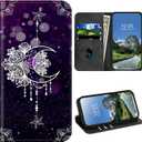 Wallet Case for Motorola Moto G Power 5G 2024 with Card Holder & RFID Protection for Women Men PU Leather Magnetic Kickstand Shockproof Cover for Moto G Power 5G 2024,Moonflower