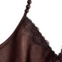 SOLY HUX Women's Lace Trim Floral Embroidery Cami Crop Tops Tie Backless Halter Top (Medium)