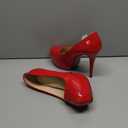 OCHENTA Women's Platform Slip On High Heels Dress Pumps (8, Patent - Red)