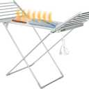 Nisorpa Electric Heated Drying Rack, Heated Clothes Drying Rack Folding Electric Clothes Rack Free-Standing Heating Garment Dryer Collapsible Clothes Drying Bar for Home Indoor/Outdoor Quick Drying