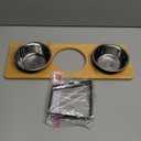 Elevated Cat Bowls, 15Tilted Raised Cat Food Bowls with Mat, Cat Food and Water 3 Stainless Steel Bowl Set for Indoor, Anti-Vomiting, Whisker Fatigue.