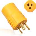 RV & Marine Generator Adapter -Shore Power NEMA L5-30P to 5-15R/5-20R, 30A Marine Plug to 110V 15A/120V 20A Household Outlet Converter, 3-Prong Locking Power Cord for RV and Boat Use