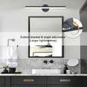 24inch LED Modern Black Bathroom Vanity Lighting Fixtures Over Mirror Vanity Light for Bath Matte Black Wall Sconce Lights for Bathroom (White Light 6000K)