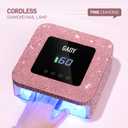 GAOY Cordless UV LED Nail Lamp for Gel Nails, Rechargeable UV Light, Professional Nail Dryer with 4 Timers, Automatic Sensor and Sensitive Mode for Fast Curing, Pink Diamond