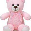 Teddy Bear Stuffed Animal 24'' Small Teddy Bear Plush Toy Gift for Valentine Christmas Birthday Pink