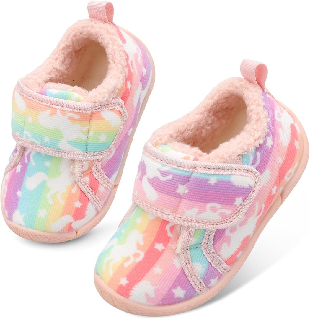 Centipede Demon Toddler Slippers Boys Girls Fuzzy House Slippers Kids Baby House Shoes Indoor Outdoor Winter Shoes Adjustable Warm Sneakers (6.5-7 Toddler, Tu Colorunic)