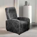 WdFour Leather-Like 4-Pieces Recliner Chair Covers Specifically for Small Adjustable Reclining Chair with 1 PC Pillowcase, Slipcover Recliner Couch Cover for Kids Dogs Pets,Brown (Medium, Dark Gray)