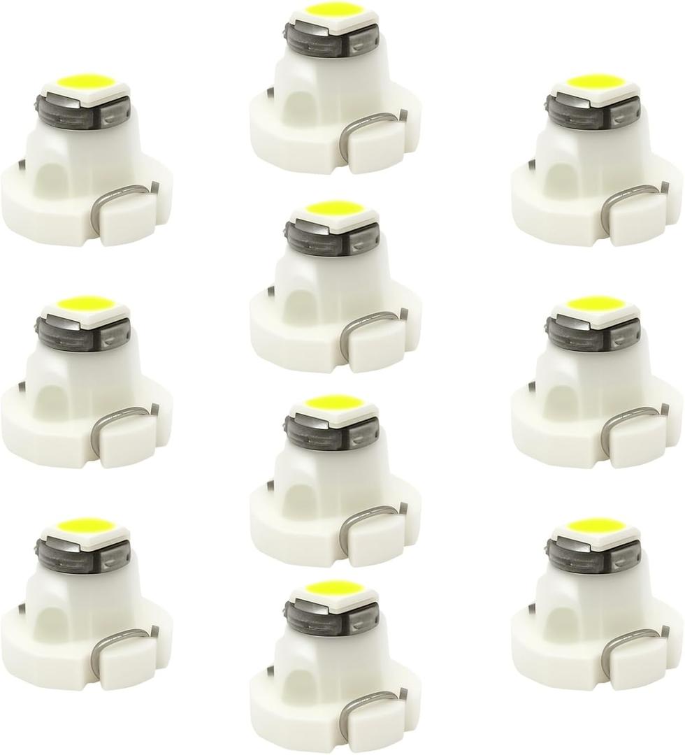 WLJH 10x White T3 Neo Wedge 3030 SMD Chipest 8mm Base Led Car Instrument Cluster Dashboard Gauge Bulb HVAC AC Heater Climate Controls Lamps Switch Indication Interior Light Replacement
