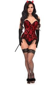 TOP DRAWER 4 PC Premium Devil Corset Costume, Extra Large 
