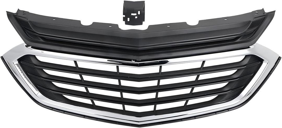 Original Style Chrome Bumper Grille Compatible With 2018-2021 Chevy Equinox Front Bumper Mesh Grill Replacement
