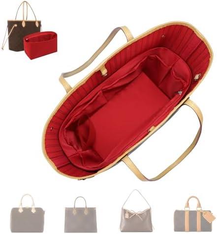 ArcDiary Purse Organizer Insert,Silky-Smooth Handbag & Tote Shaper with 8 Sizes,Fits For Longchamp,Neverful,Gyard & More Bags(Large, Ruby)