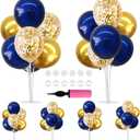 TONIFUL 6 Set Navy Blue Gold Balloon Centerpieces for Table,Balloon Arch Kit for Graduation Decorations 2026 Class of 2026 Party Decorations,Retirement,Anniversary,Birthday Decoration
