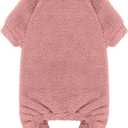 Fuzzy Dog Pajamas Turtleneck Pet Clothes Warm Soft Cozy Lightweight Pet Pjs Dog Sweaters for Small Dogs(Pink-S/M)