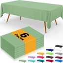 Smiry Disposable Table Cloth - 6 Pack, 54 x 108 Inch Waterproof Rectangle Tablecloths for Parties, Decorative Plastic Table Cover, Leakproof & Sturdy, Sage Green