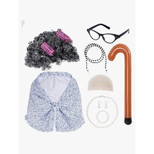 choyaxo Old Lady Costume 100th Day of School Costume Accessories Dress Up