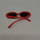 mosanana Retro Tiny Oval Sunglasses for Women with Small Face Narrow Style MS52360 (C5 Red)