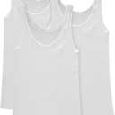 Hanes Women's Originals Knit Cotton Rib Tank Pack, Soft Ribbed Tank Tops, 3-Pack (XX-Large, White, White, White)