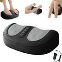 Foot Massager with Heat,with 3 Intensity Levels Shiatsu Kneading,Dual-Frequency Red Light 107.6F Constant Temperature,Ideal for Feet Pain Relief at Home and Office (Black)