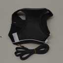 Dog Harness with Leash Set, No-Pull Step-in Reflective Pet Harness with 1 Leash Clips, Adjustable Soft Padded Easy Walk Dog Vest for Small Medium Large Dogs, Cats(Carbon Black,  L(Chest:16.5"-19")