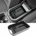 Center Console Organizer Tray Compatible with 2019-2025 Toyota RAV4 & Prime Accessories, ABS Material Insert Armrest Secondary Storage Box for RAV-4 Interior Accessories, Black