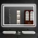 36"x48" LED Bathroom Mirror with Lights, DimmableAnti-FogBathroom Vanity Mirror for Wall, Backlit + Front Lit, Memory Function, Shatter-ProofTempered Glass