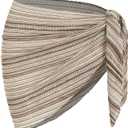ZAFUL Sarong Coverups for Women Beach Vacation Fishnet See Thru Tie Side Bathing Suit Cover Up Mini Skirt