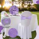 150 Pack Spandex Stretch Chair Sashes Bows, Elastic Stretch Chair Cover Bands Ties with Buckle Slider for Wedding Party Ceremony Reception Event Banquet Decoration (Purple)