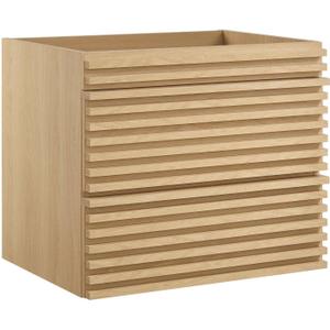 Modway Render 23.5" MDF Wood Wall-Mount Bathroom Vanity Cabinet in Oak