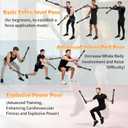 Ropeless Battle Ropes for Home Gym with Storage Bag, Cordless Battle Rope Sticks, Portable Workout Rope for HIIT Strength Training, Quiet Exercise Equipment for Men & Women(Black)