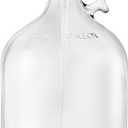 Gallon Glass Pump Dispenser Bottle, Large Jug Laundry Liquid Detergent Dispenser with Pump for Laundry Room Organization, Soap, Fabric Softener, Commercial Condiment Dispenser- 128 oz by Kitchentoolz