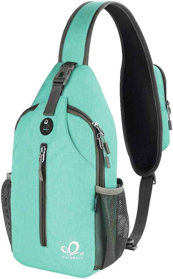 WATERFLY Crossbody Sling Backpack Sling Bag Travel Hiking Chest Bag Daypack, Small